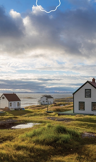 The sun shines during a quiet morning in Battle Harbour.